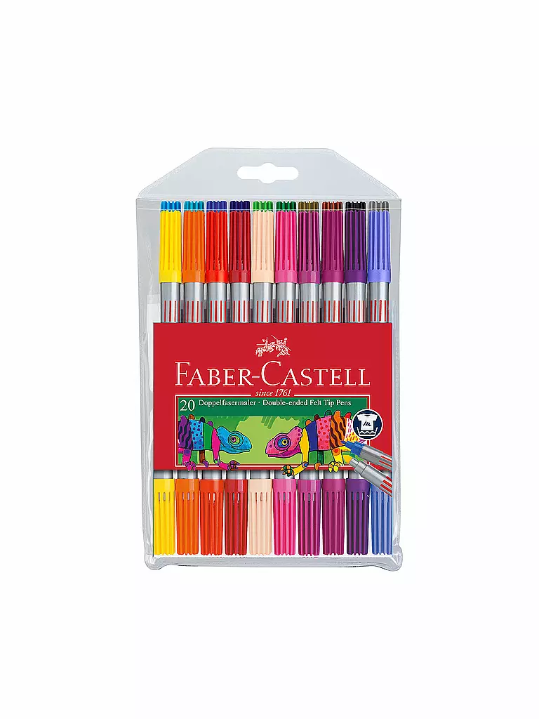 FABER-CASTELL | Pennarello a doppia punta, confezione da 20 | Senza colore