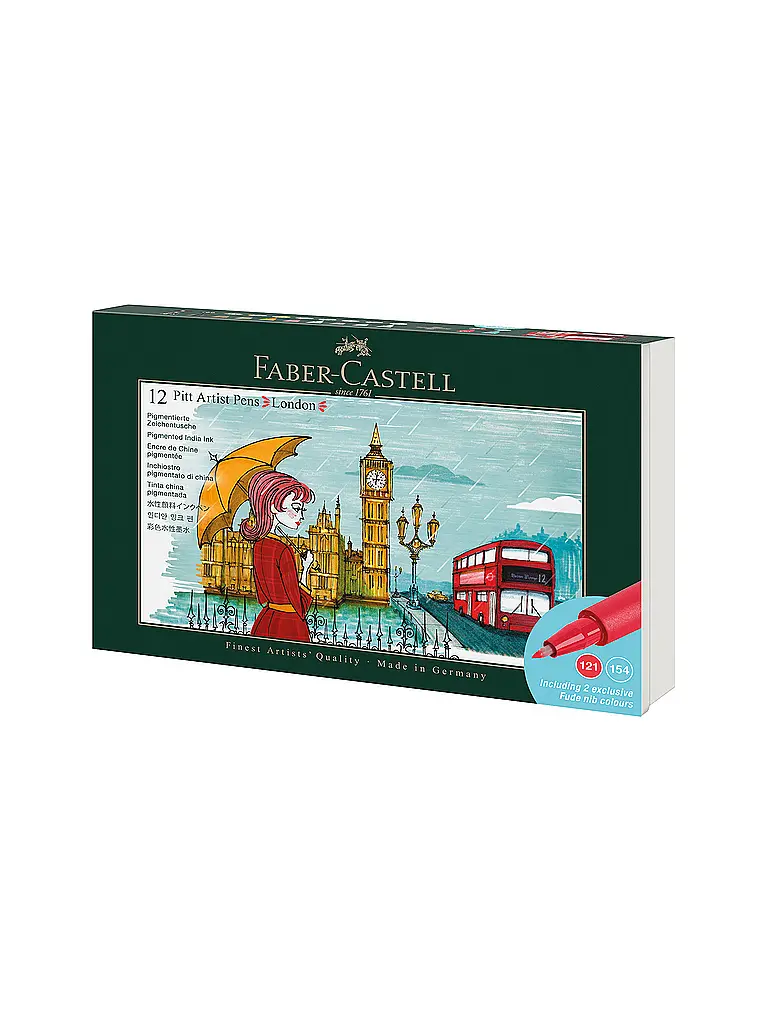 FABER-CASTELL | Set di pennarelli a inchiostro di china da 12 pezzi LONDON | 