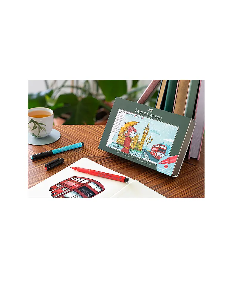 FABER-CASTELL | Set di pennarelli a inchiostro di china da 12 pezzi LONDON | 