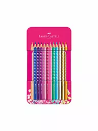FABER-CASTELL | Sparkle Pastelli Colorati Astuccio in Metallo con 12 Pastelli Colorati Sparkle | Senza colore