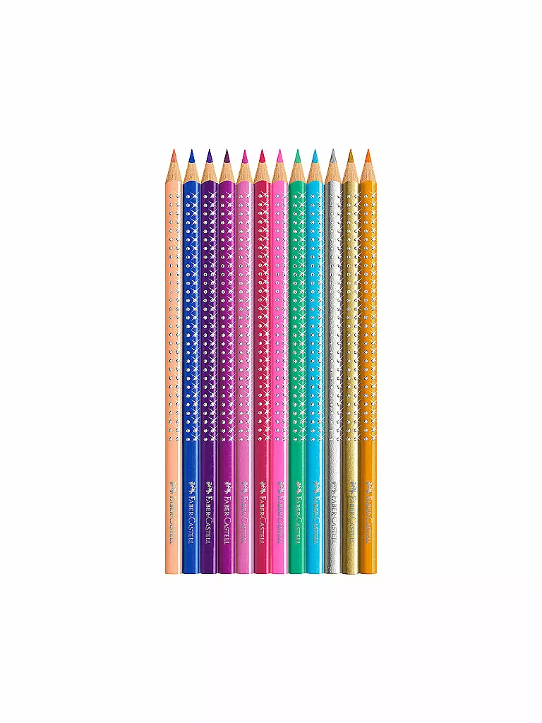 FABER-CASTELL | Sparkle Pastelli Colorati Astuccio in Metallo con 12 Pastelli Colorati Sparkle | Senza colore