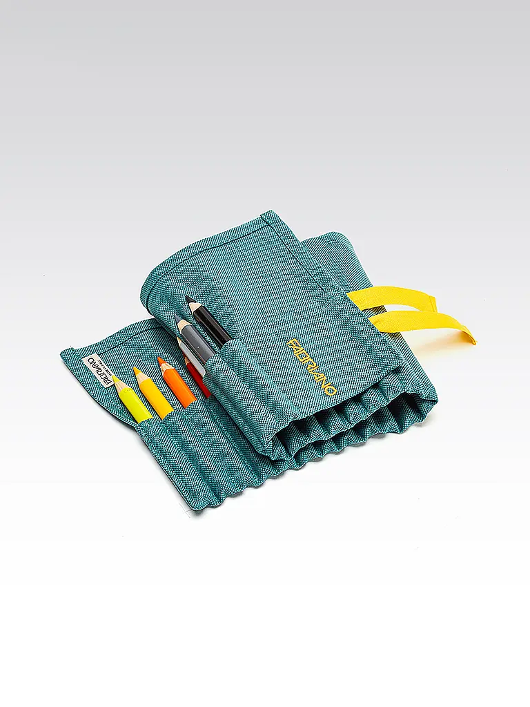 FABRIANO | Astuccio arrotolabile con 24 pastelli colorati Aquamarina | 