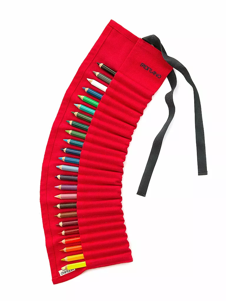 FABRIANO | Buntstifte-Set mit Leinentasche | Rosso