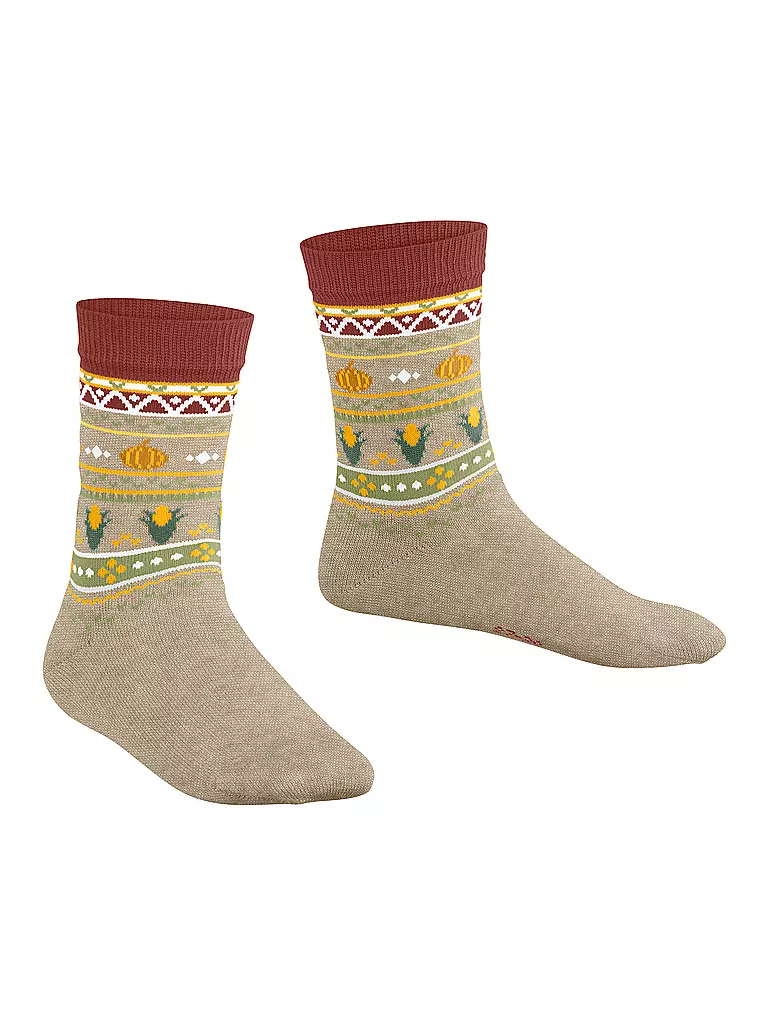 FALKE | Calzini da bambino PUMPKIN FAIR ISLE sabbia mélange | 