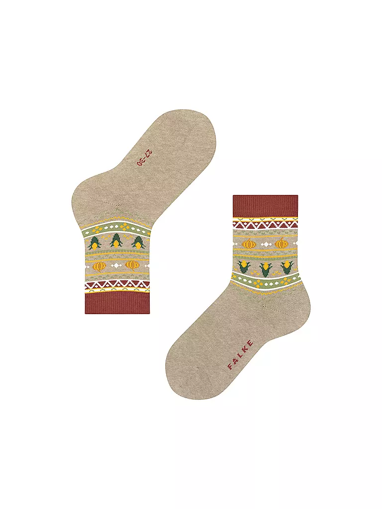 FALKE | Calzini da bambino PUMPKIN FAIR ISLE sabbia mélange | 
