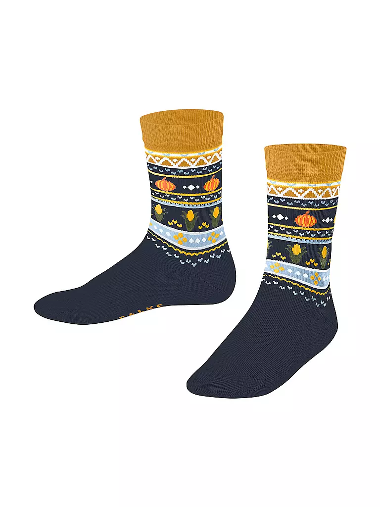 FALKE | Calzini da bambino PUMPKIN FAIR ISLE space blue | Blu scuro