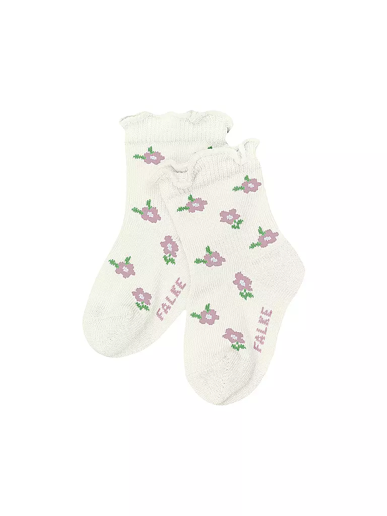 FALKE | Calzini da neonata LITTLE DISTY FLOWERS bianco sporco | Crema