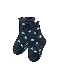 FALKE | Calzini da neonata LITTLE DISTY FLOWERS bianco sporco | Blu scuro