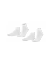 FALKE | Calzini sneaker confezione da 2 "Happy" (grigio chiaro melange) | Bianco