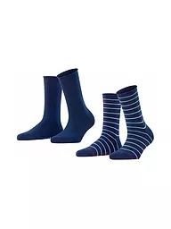 FALKE | Calzini sneaker Happy Stripe confezione da 2 nero | Blu