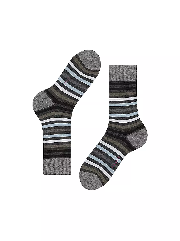 FALKE | Calzini TINTED STRIPE asphalt mel | Grigio chiaro