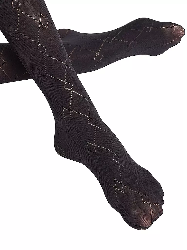 FALKE | Collant alla moda CHECK MATE nero | Nero