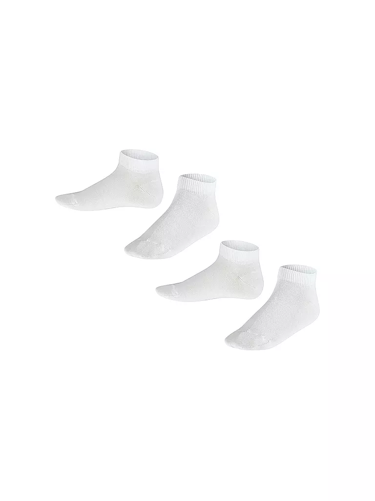 FALKE | Happy Calzini sneaker per bambini, confezione da 2 (bianco) | Bianco