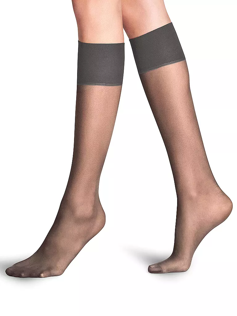FALKE | Kniestrümpfe PURE MATT 20 Den iron | Grigio