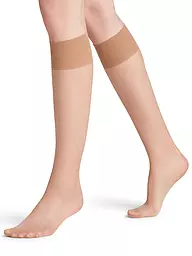 FALKE | Kniestrümpfe Seidenglatt 15 DEN marine | Beige