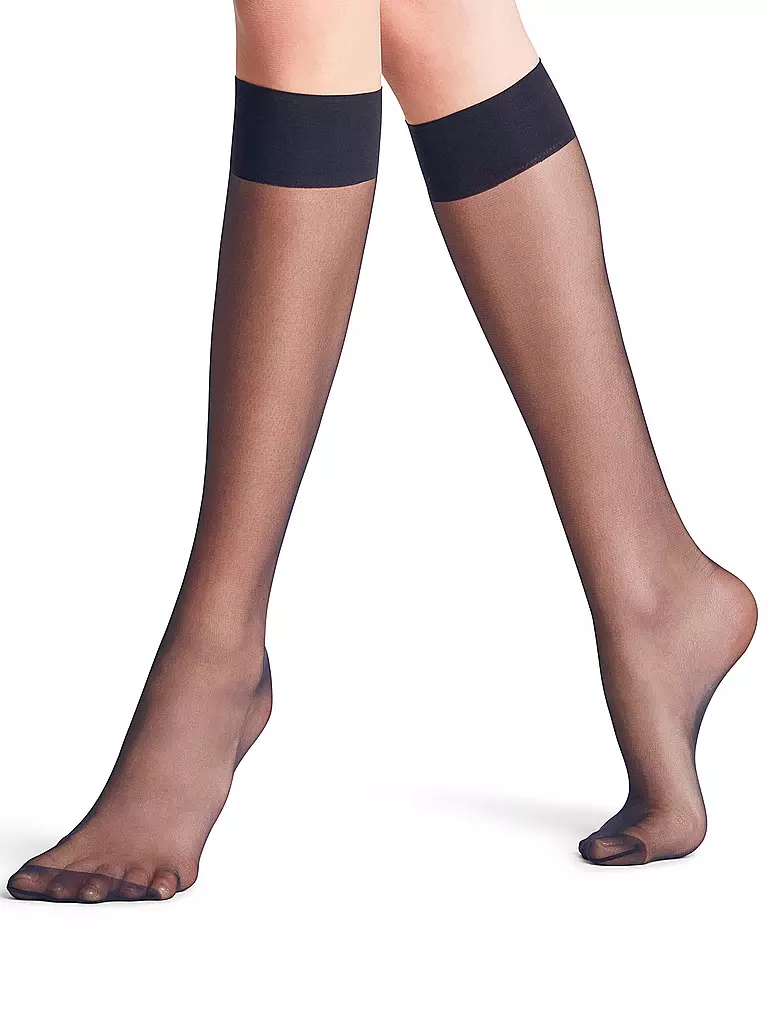FALKE | Kniestrümpfe Seidenglatt 15 DEN marine | Blu