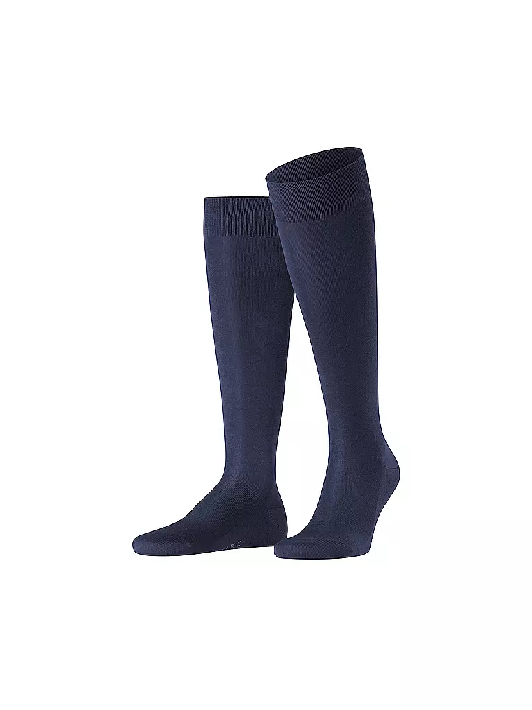 FALKE | Kniestrümpfe TIAGO antracite mélange | Blu scuro