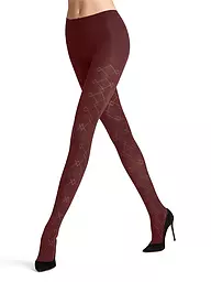 FALKE | Modellstrumpfhose CHECK MATE marine | Rosso scuro