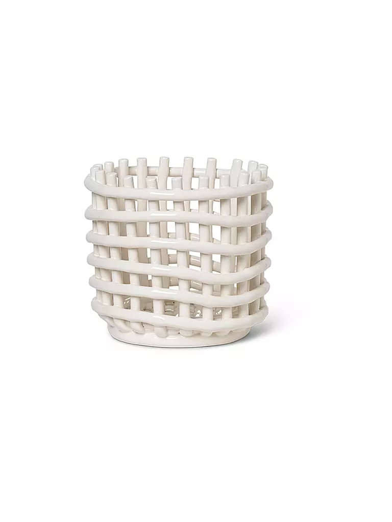 FERM LIVING | Cesto portaoggetti in ceramica piccolo bianco sporco | Bianco