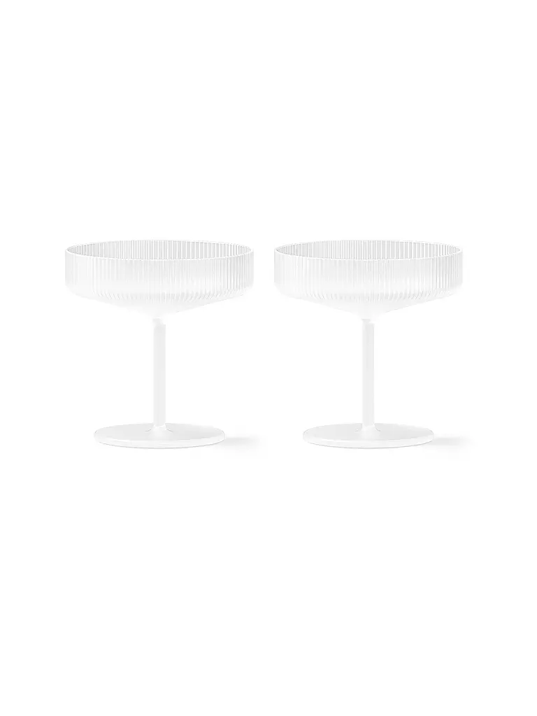 FERM LIVING | Coppette da champagne RIPPLE Forest, set da 2 | Bianco