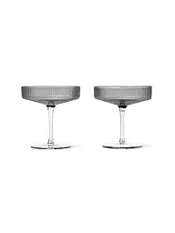 FERM LIVING | Coppette da champagne Set da 2 RIPPLE Smoked | Grigio