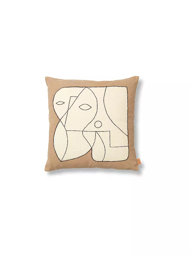 FERM LIVING | Cuscino FIGURE CUSHION 50x50 Taupe White | Cammello