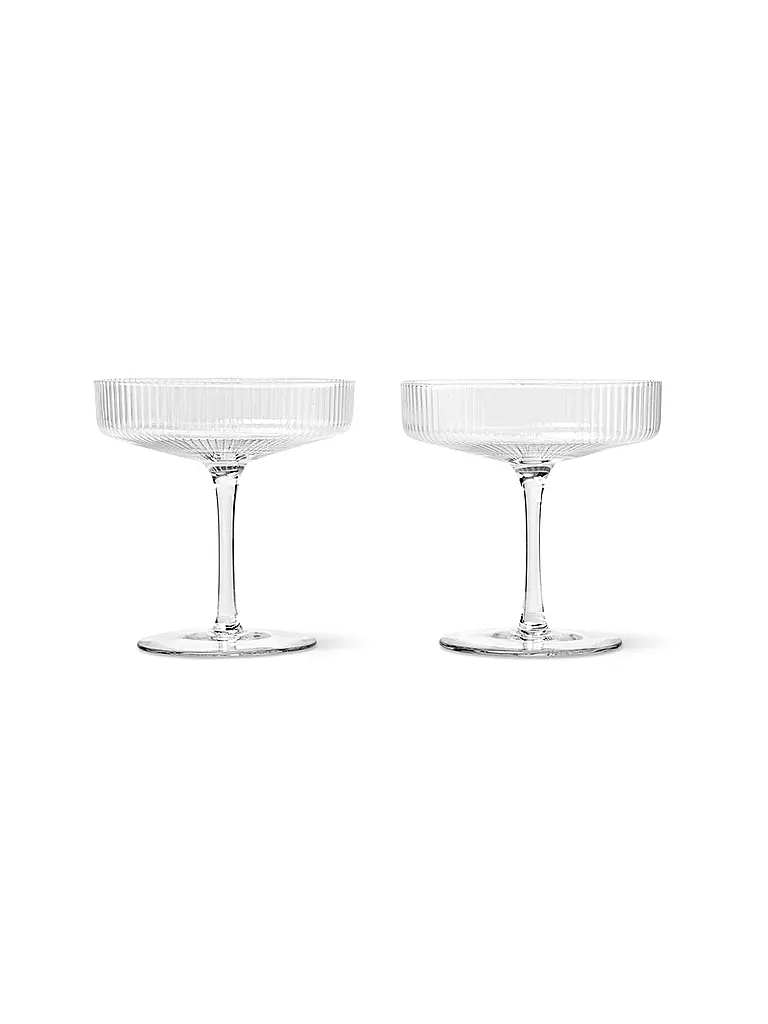 FERM LIVING | Set di 2 calici da champagne RIPPLE | Trasparente
