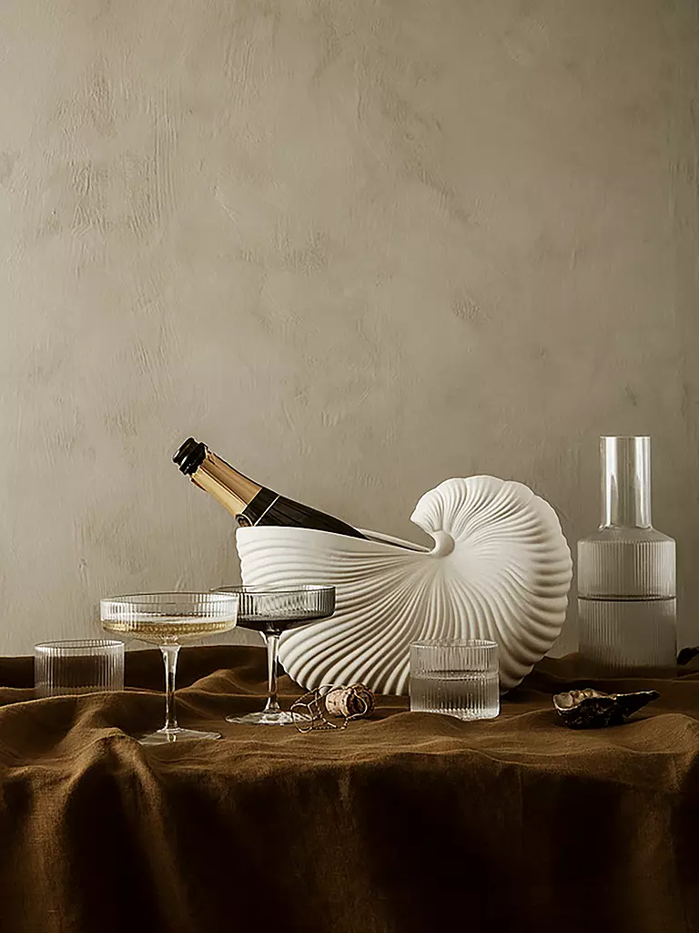 FERM LIVING | Set di 2 calici da champagne RIPPLE | Trasparente