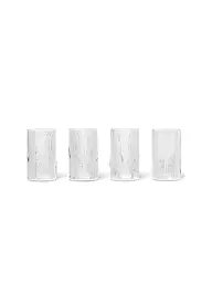 FERM LIVING | Set di 4 bicchieri RIPPLE Clear | Trasparente