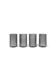 FERM LIVING | Set di 4 bicchieri RIPPLE Grigio Fumo | Grigio