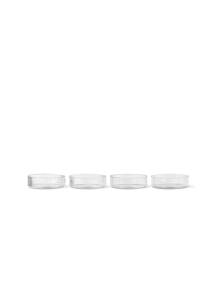 FERM LIVING | Set di 4 ciotole Ripple Clear | Trasparente
