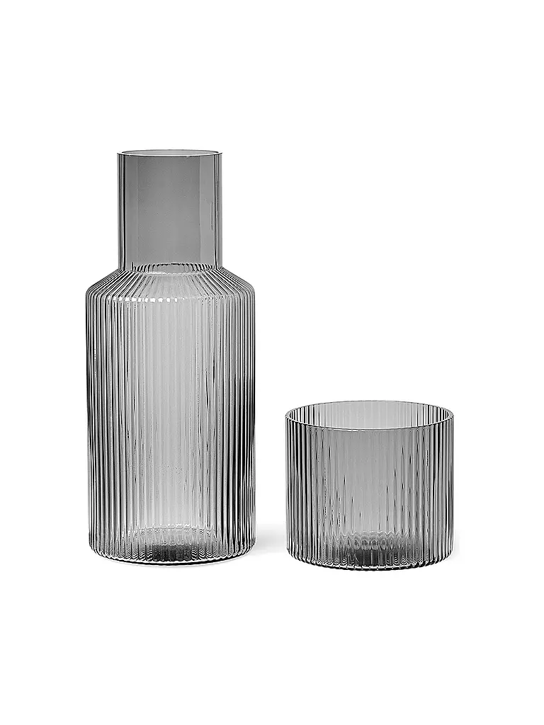 FERM LIVING | Set di caraffe Ripple Small grigio fumé | Grigio