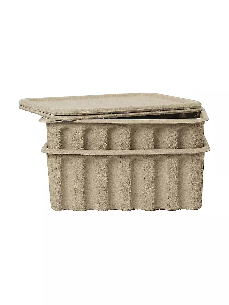 FERM LIVING | Set di scatole portaoggetti in pasta di carta grandi, 2 pz. | Marrone chiaro