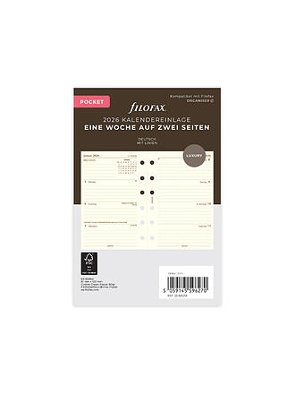 FILOFAX | Inserto per agenda Pocket settimana 2026 tedesco