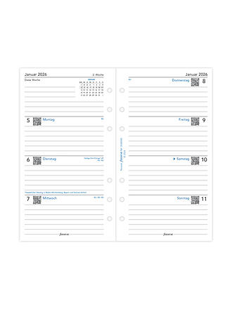FILOFAX | Inserto per agenda settimanale in tedesco Personal 2026