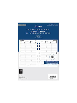 FILOFAX | Inserto per agenda settimanale tedesco A5 Multifit 2026