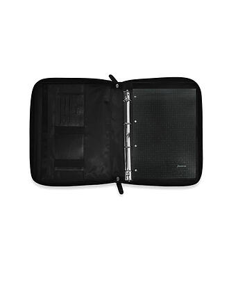 FILOFAX | Cartella A4 in pelle nappa con cerniera e anelli rimovibili Nera