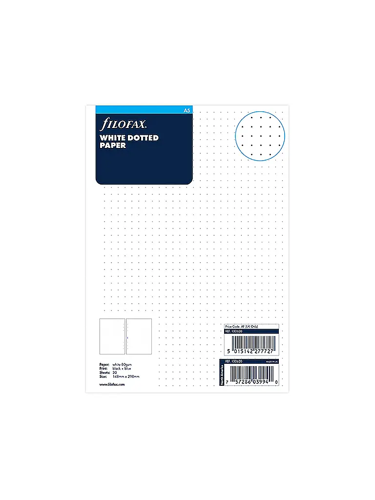 FILOFAX | Inserto Dotted Journal A5 Refill | Bianco
