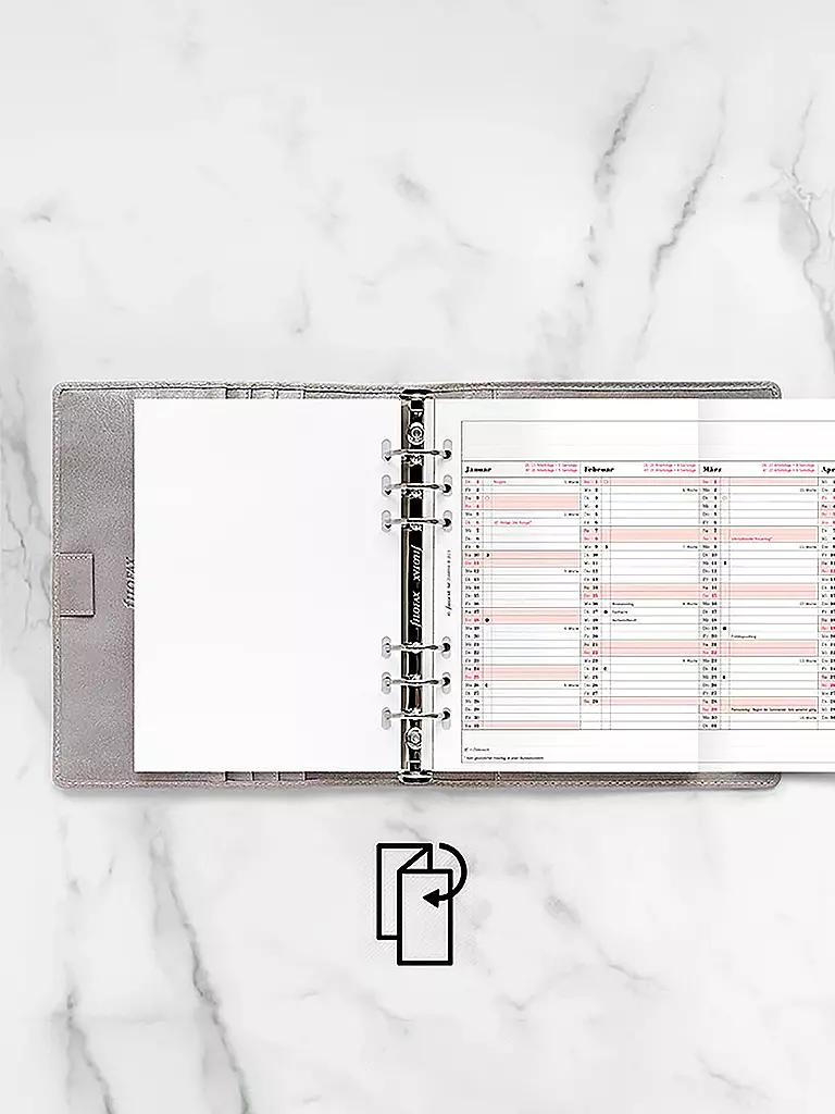FILOFAX | Inserto per agenda, pianificatore annuale tedesco A5 2026 | Bianco