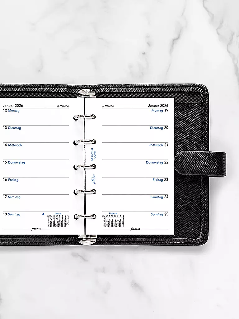 FILOFAX | Inserto per agenda Mini, settimana in tedesco, 2026 | Bianco