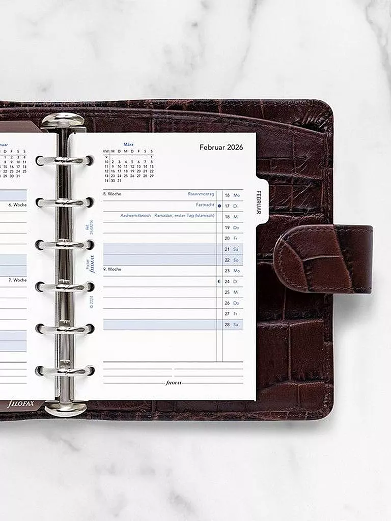 FILOFAX | Inserto per agenda Pocket 2026 Mese Tedesco | Bianco