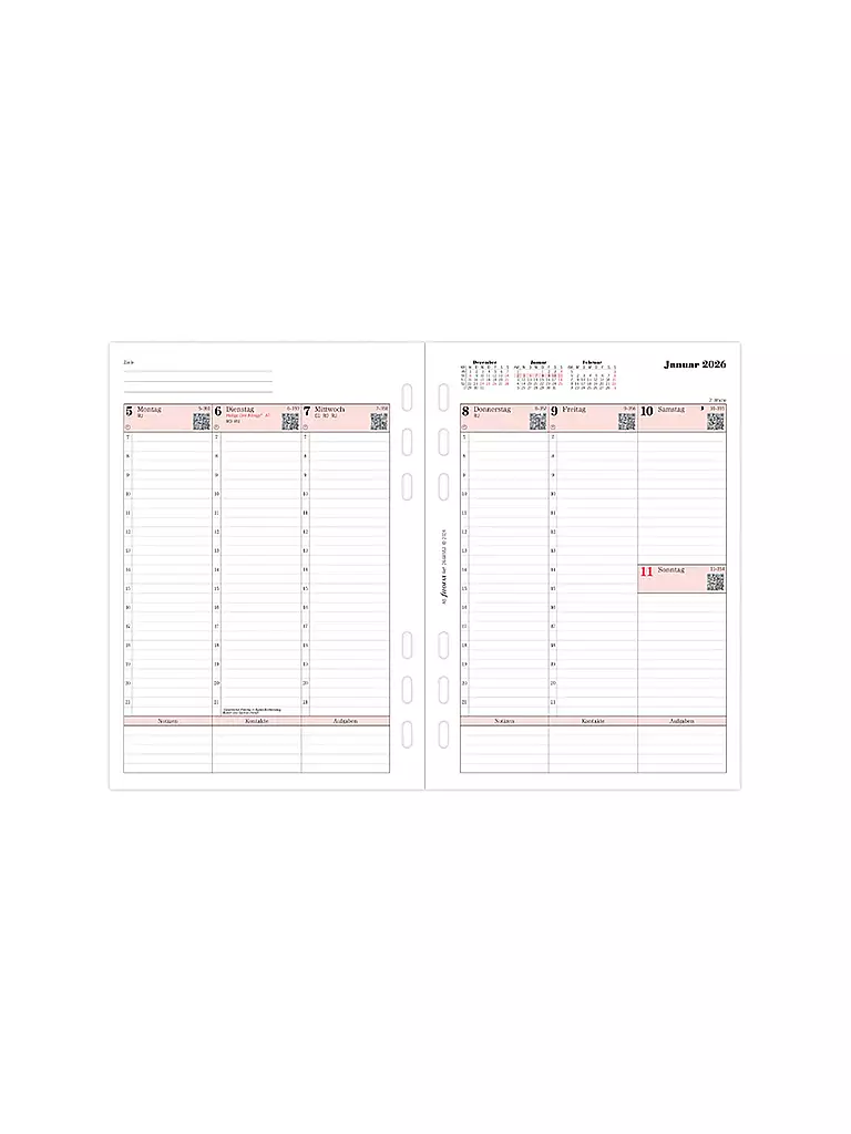 FILOFAX | Kalendereinlage Woche Professional deutsch A5 2026 | Bianco