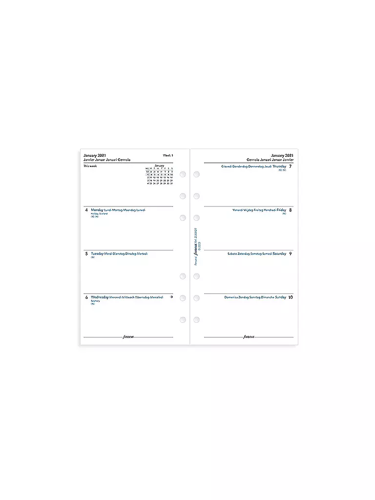 FILOFAX | Organiser compatto personale Saffiano Zip nero 2021 |