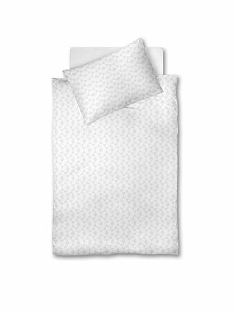 FLEURESSE | Biancheria da letto in damasco "Opal" 70x90cm / 140x200cm (Bianco)