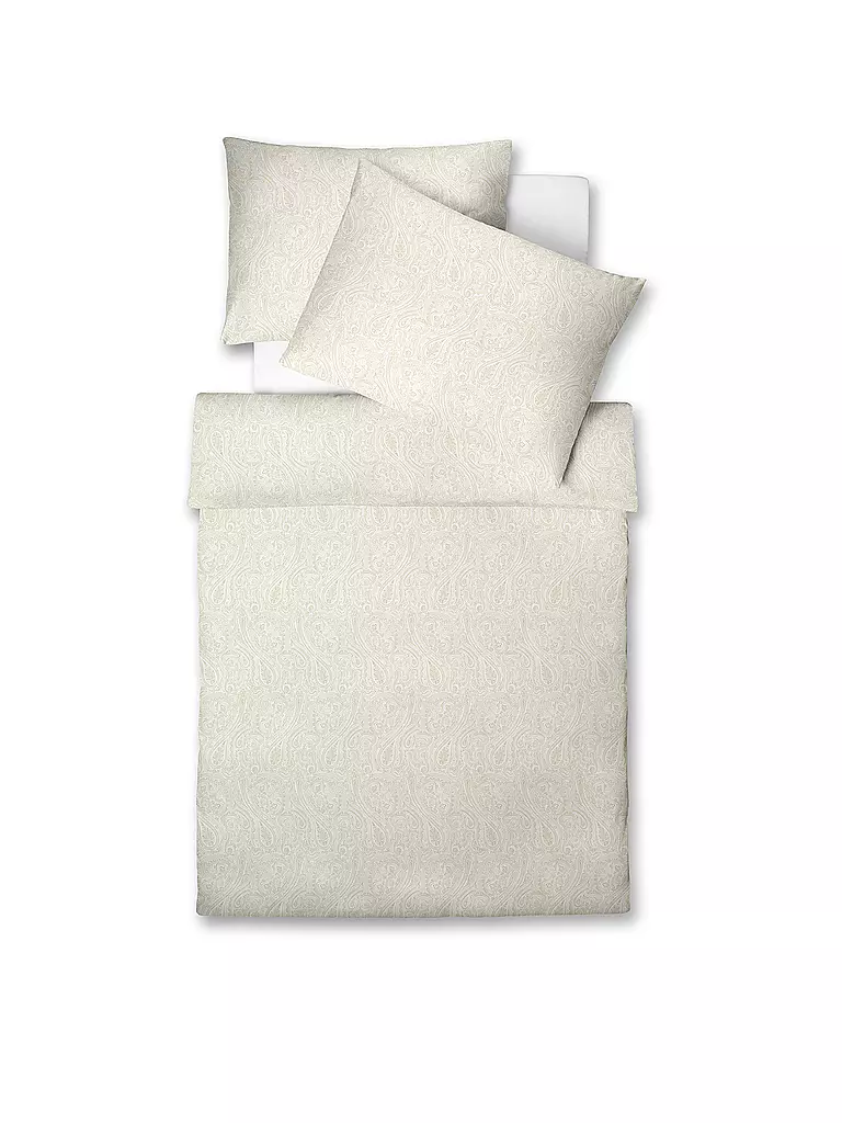 FLEURESSE | Biancheria da letto in damasco "Opal" 70x90cm/140x200cm | Crema