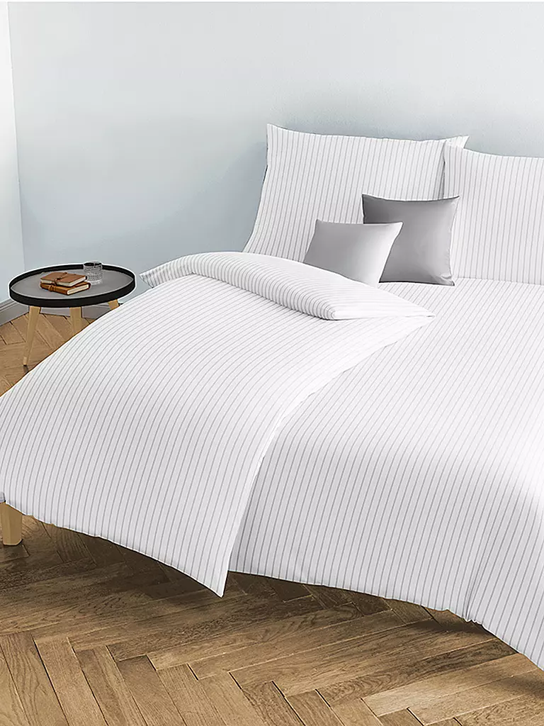 FLEURESSE | Biancheria da letto in damasco Melk 2x 70x90cm / 200x200cm Bianco | Bianco