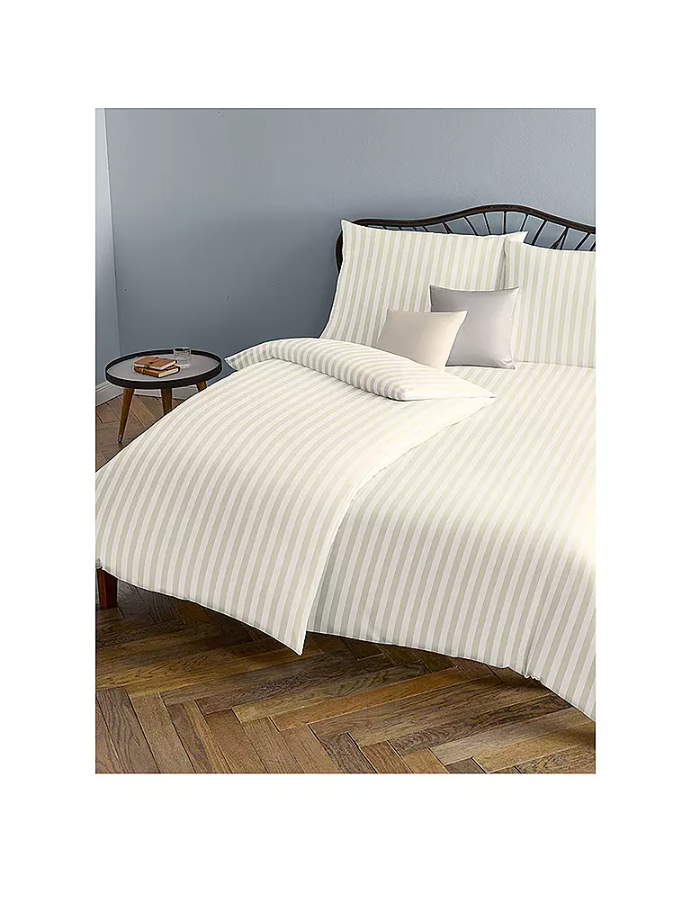 FLEURESSE | Biancheria da letto in damasco Melk 2x 70x90cm / 200x200cm Crema | Beige