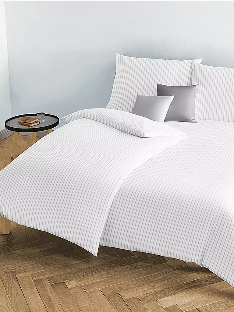 FLEURESSE | Biancheria da letto in damasco Melk 70x90cm / 140x200cm Bianco | Bianco
