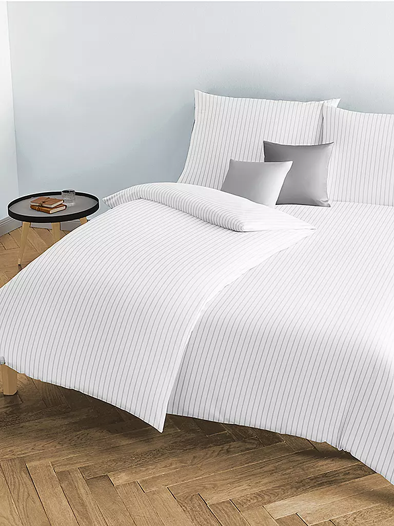FLEURESSE | Biancheria da letto in damasco Melk 70x90cm / 140x220cm Bianco | Bianco