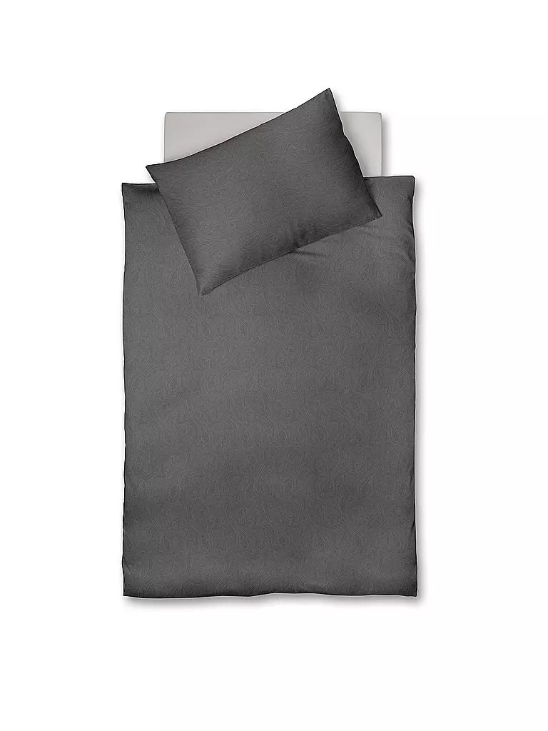 FLEURESSE | Biancheria da letto in damasco OPAL 70x90cm/140x200cm Antracite | Grigio